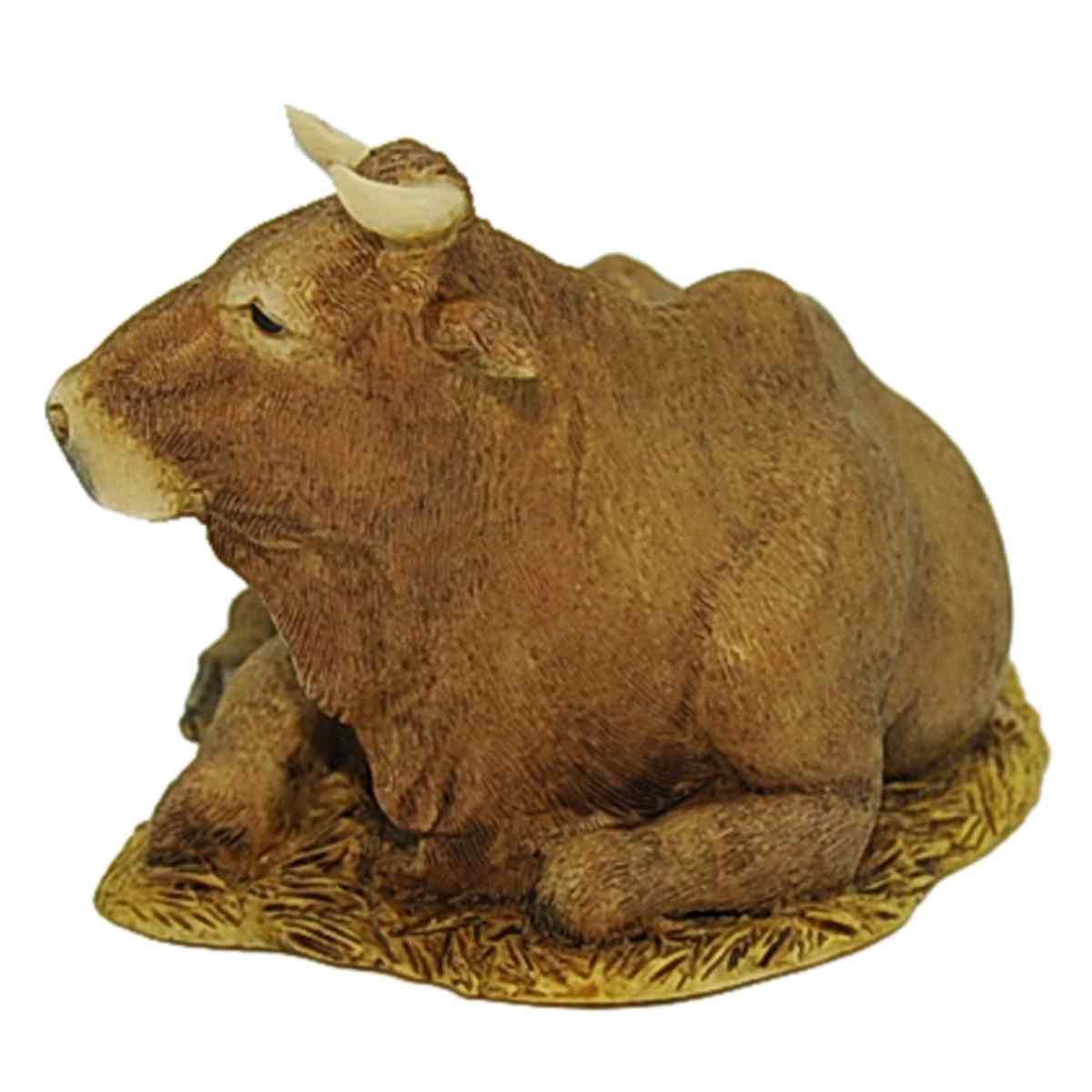 Statua presepe 15 cm bue sdraiato serie collection