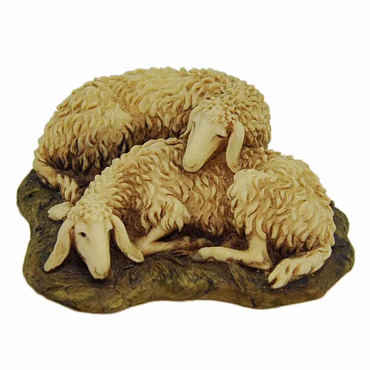 Statua presepe 15 cm pecore sdraiate collection