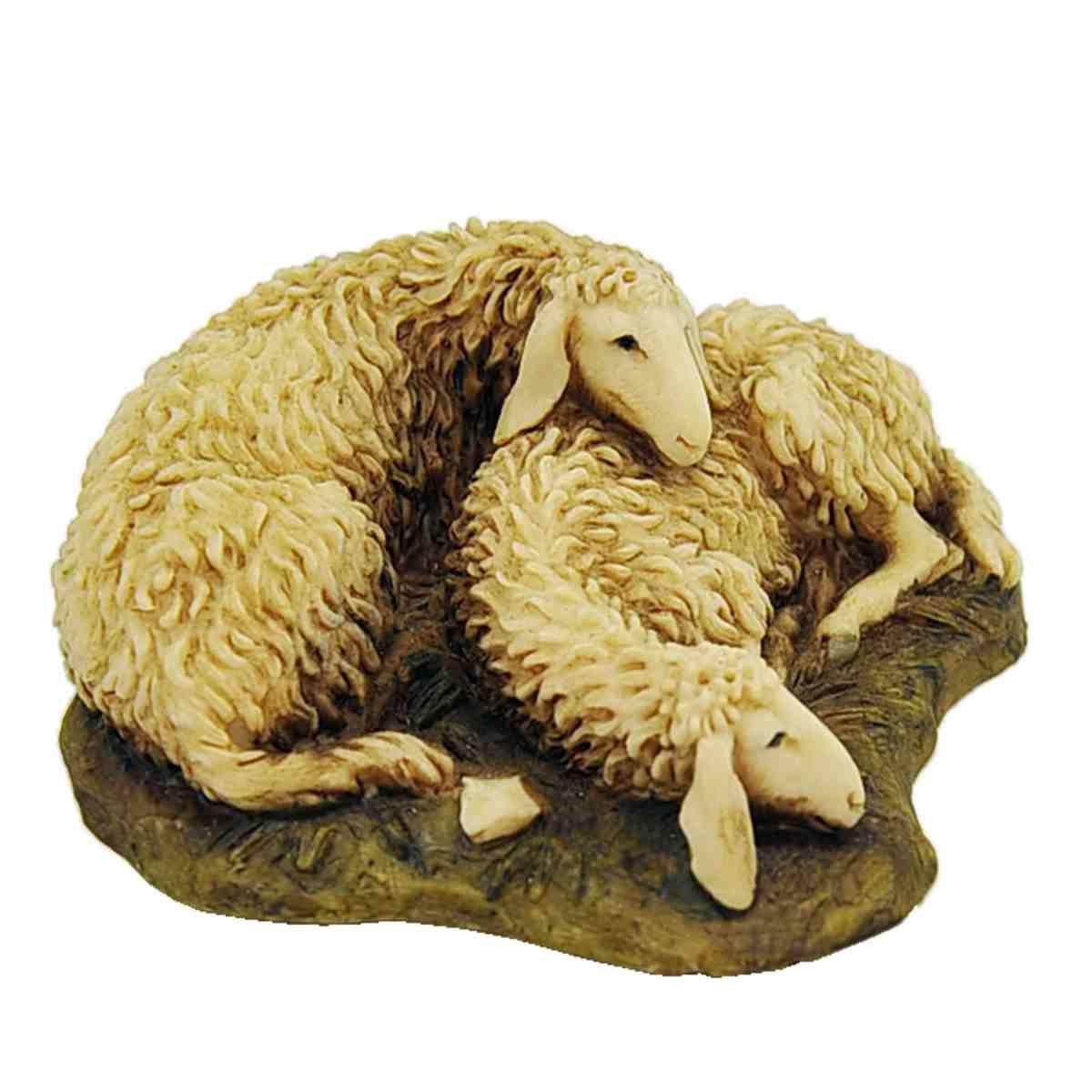 Statua presepe 15 cm pecore sdraiate collection