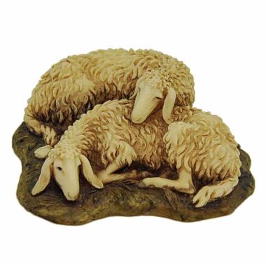 Statua presepe 15 cm pecore sdraiate collection