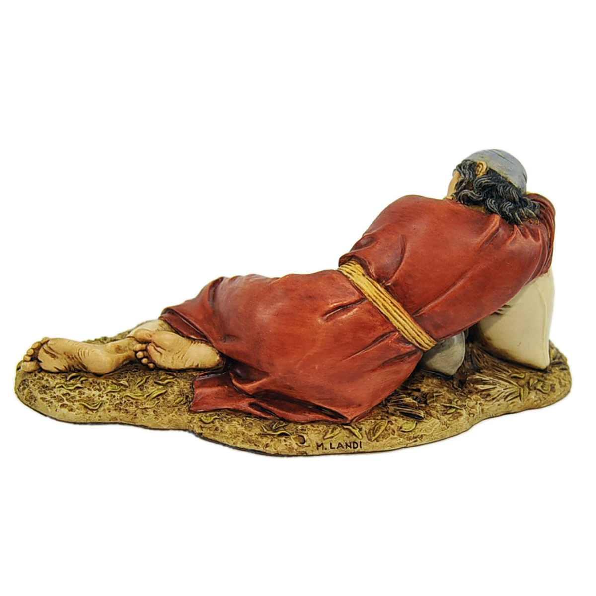 Statua presepe 20 cm benito il dormiente sdraiato terra collection modello a