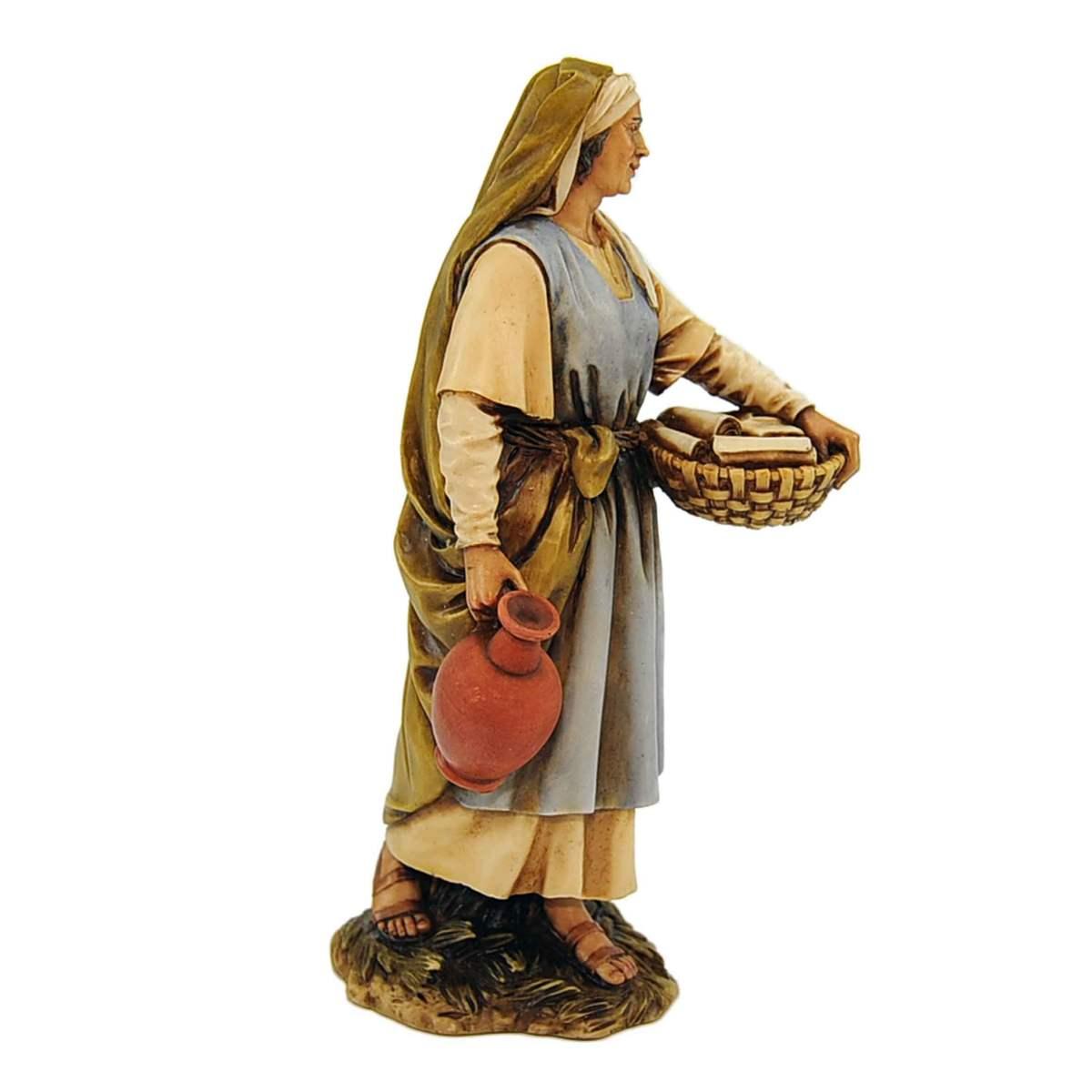 Statua presepe 20 cm levatrice cesta collection
