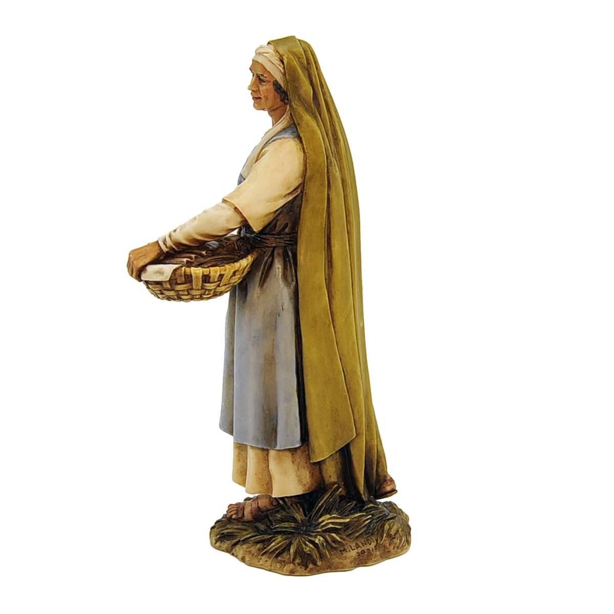 Statua presepe 20 cm levatrice cesta collection