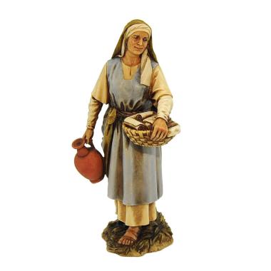 Statua presepe 20 cm levatrice cesta collection