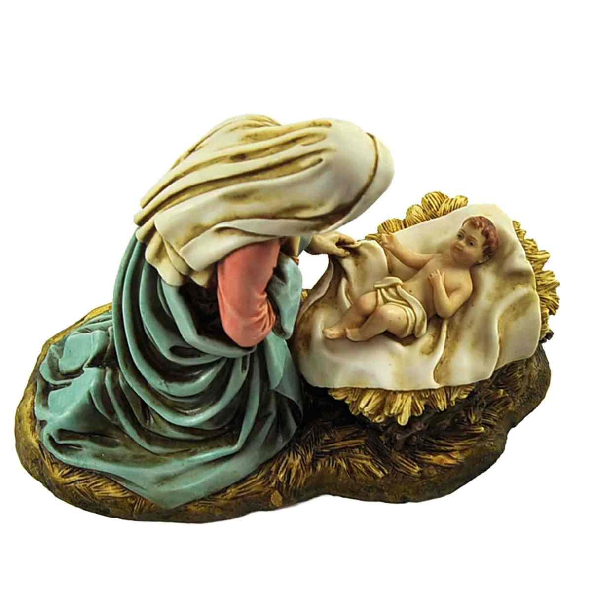 Statua presepe 20 cm madonna bambinello colletion