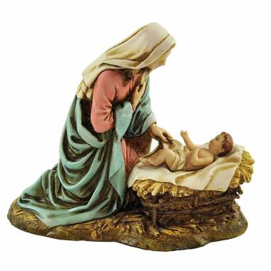 Statua presepe 20 cm madonna bambinello colletion
