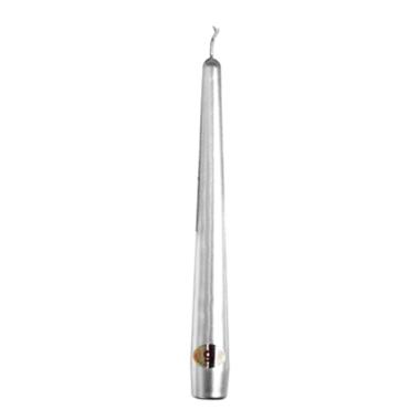 Candela conica argento Set 4 pz