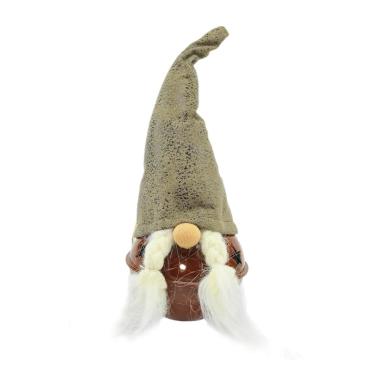 Gnomo natalizio campanella barba Ø 8 cm