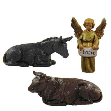 Statua presepe 3.5 cm gloria bue asino