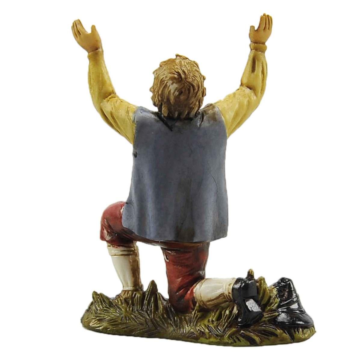 Statua presepe 10 cm meravigliato inginocchiato