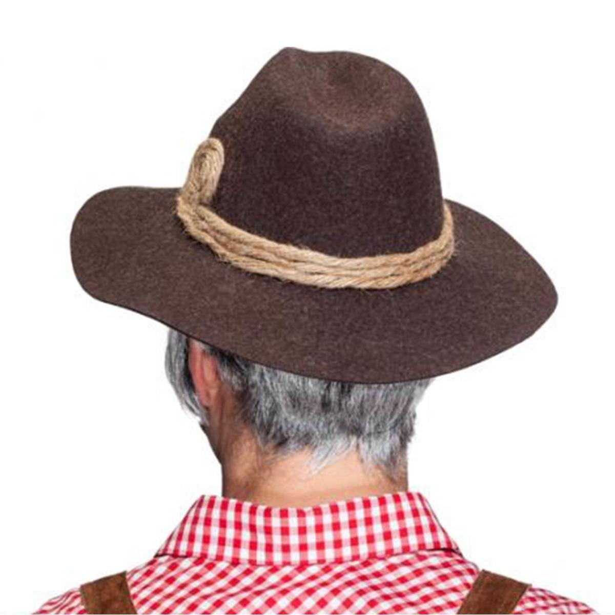 Cappello bavarese tirolese feltro lana marrone