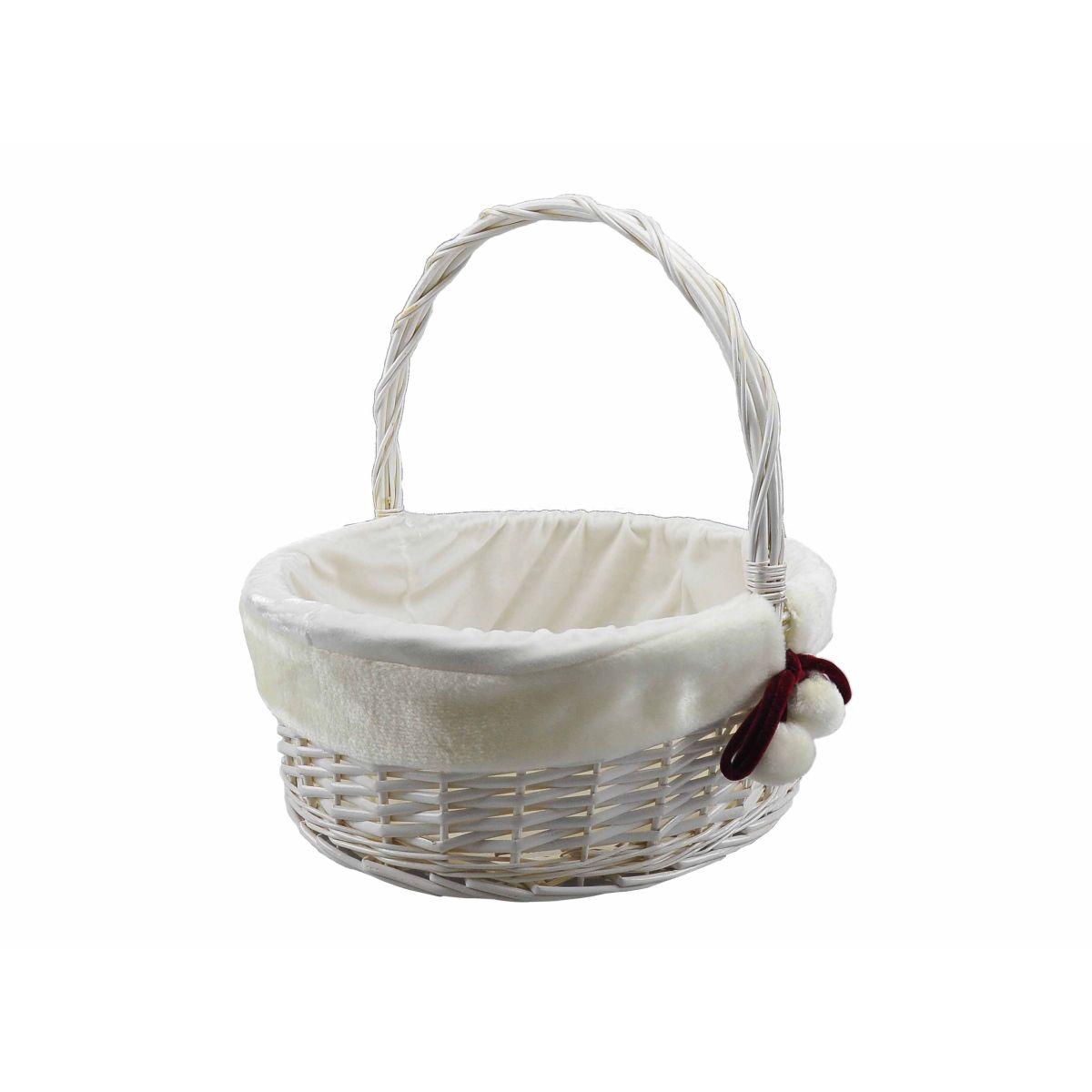 Cesto natale ovale bianco modello g 45 x 40 x 43 cm