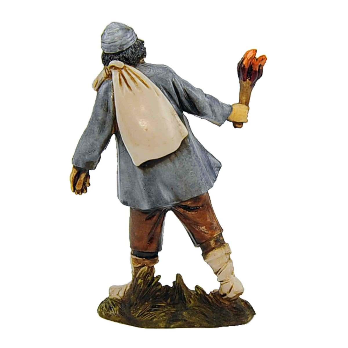 Statua presepe 10 cm uomo fiaccola