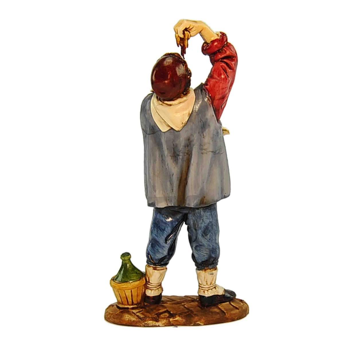 Statua presepe 12 cm mangiatore spaghetti fiasco