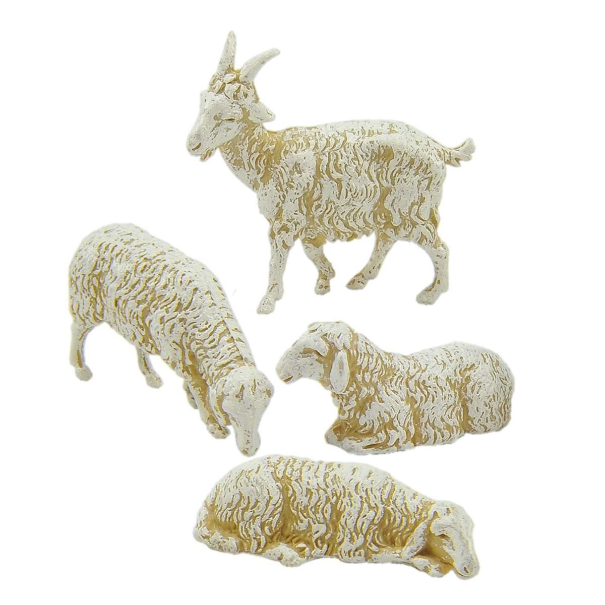 Statua presepe 10 cm pecore capra cane statua