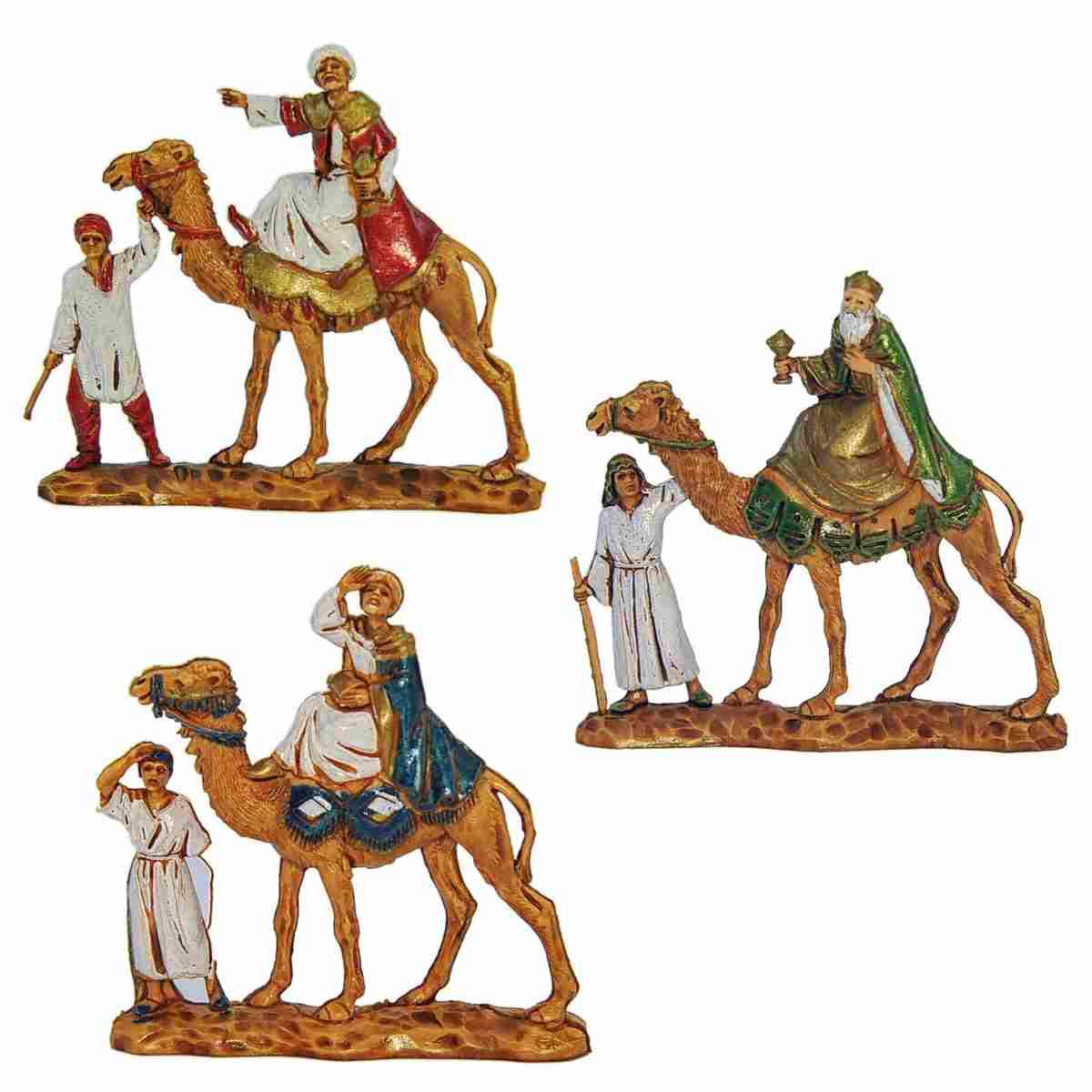 Statua presepe 3.5 cm re magi cammelli cammellieri