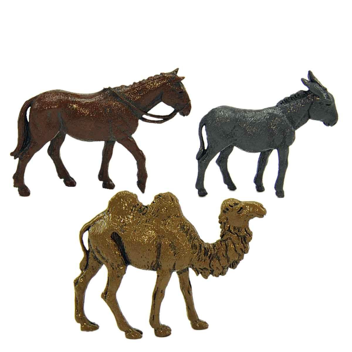 Statua presepe 6 cm cammello cavallo asino statue da