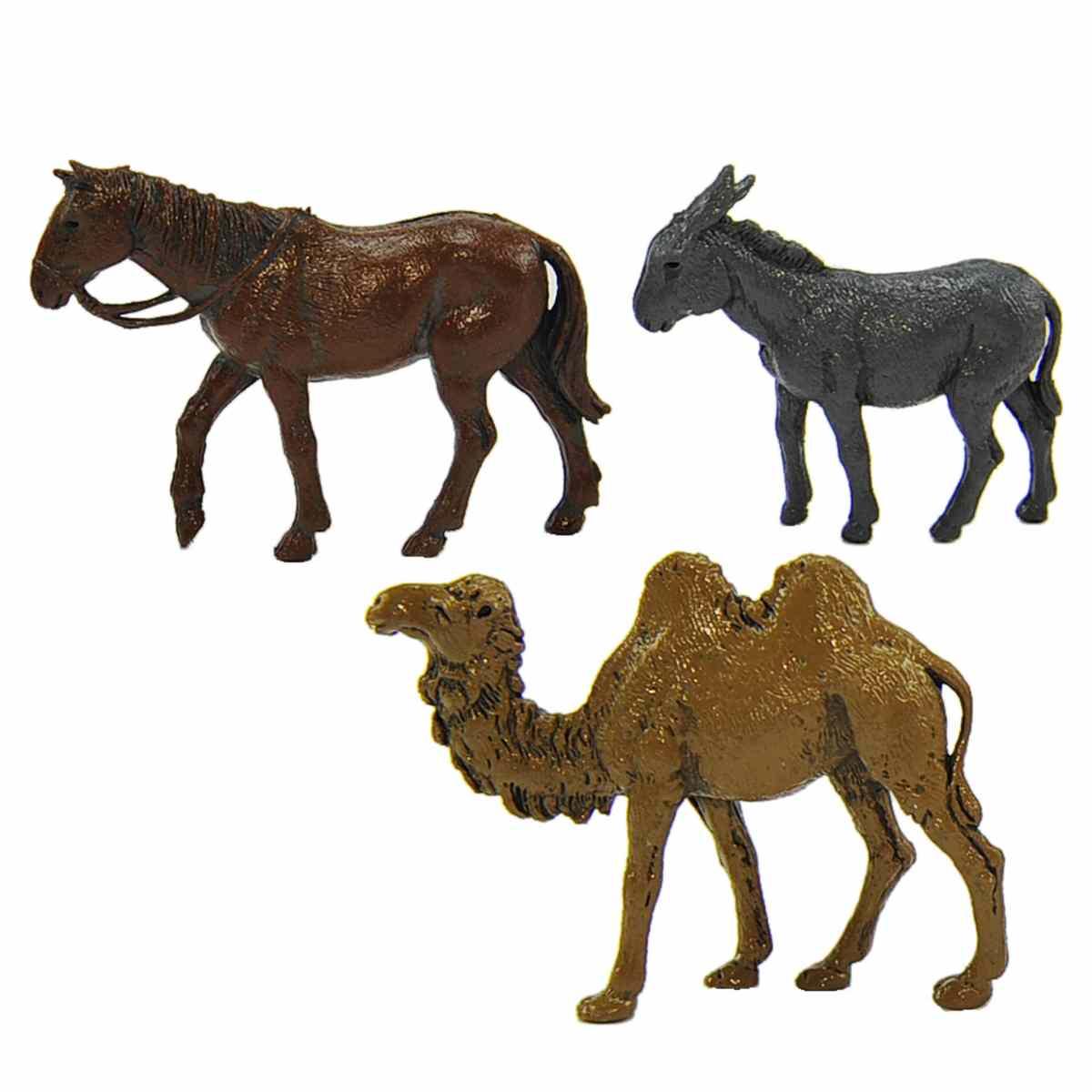 Statua presepe 6 cm cammello cavallo asino statue da