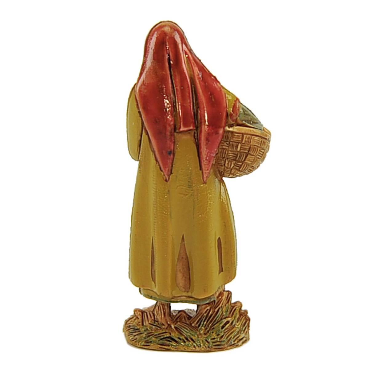 Statua presepe 6.5 cm donna cesta panni