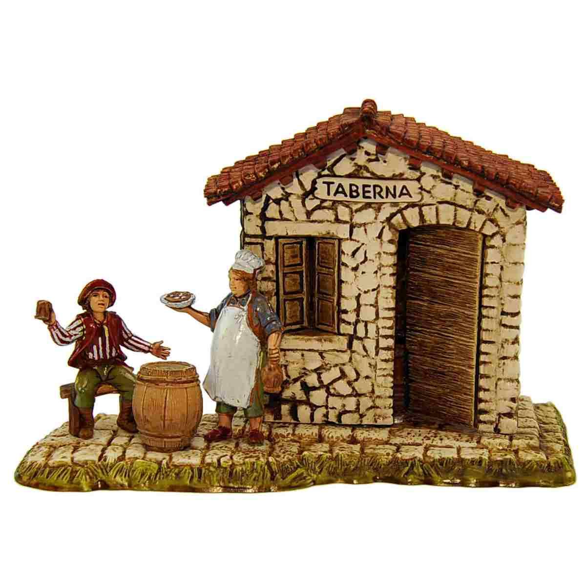 Statua presepe 6 cm oste bevitore in taverna
