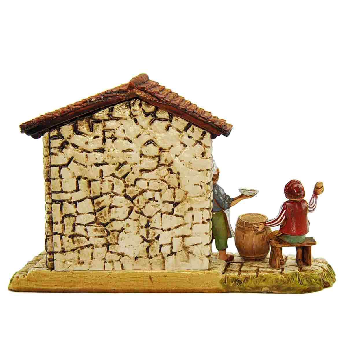 Statua presepe 6 cm oste bevitore in taverna