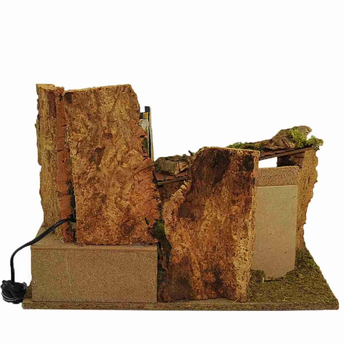 Capanna presepe legno luci case
