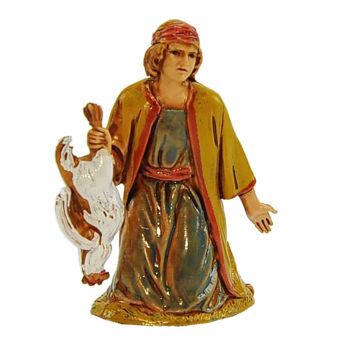 Statua presepe 6.5 cm inginocchiato gallo