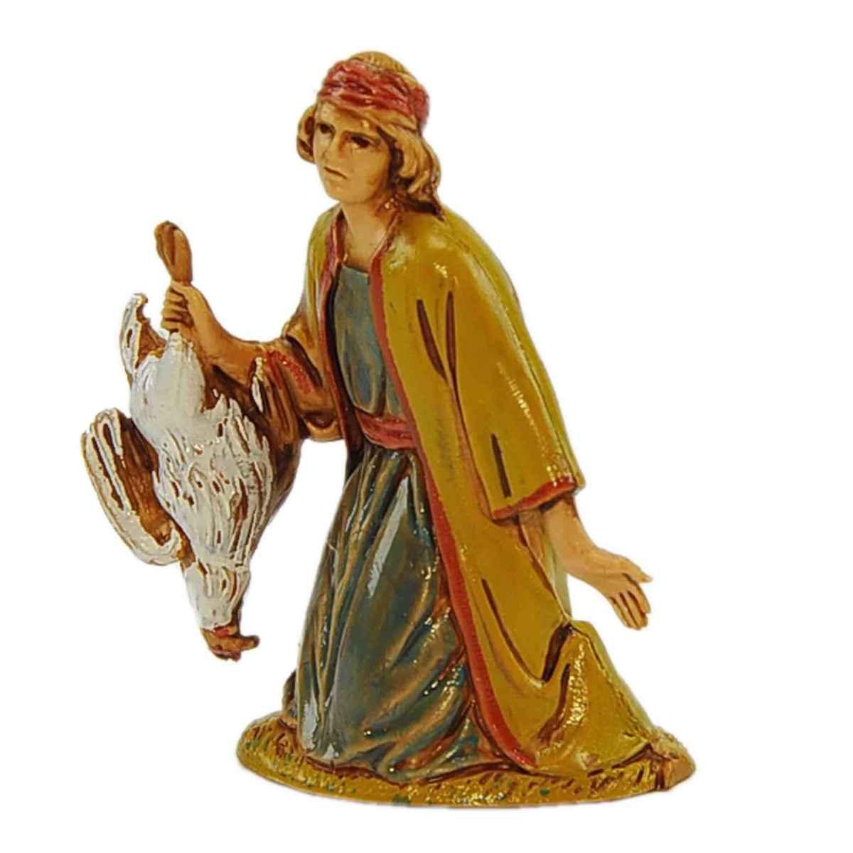 Statua presepe 6.5 cm inginocchiato gallo