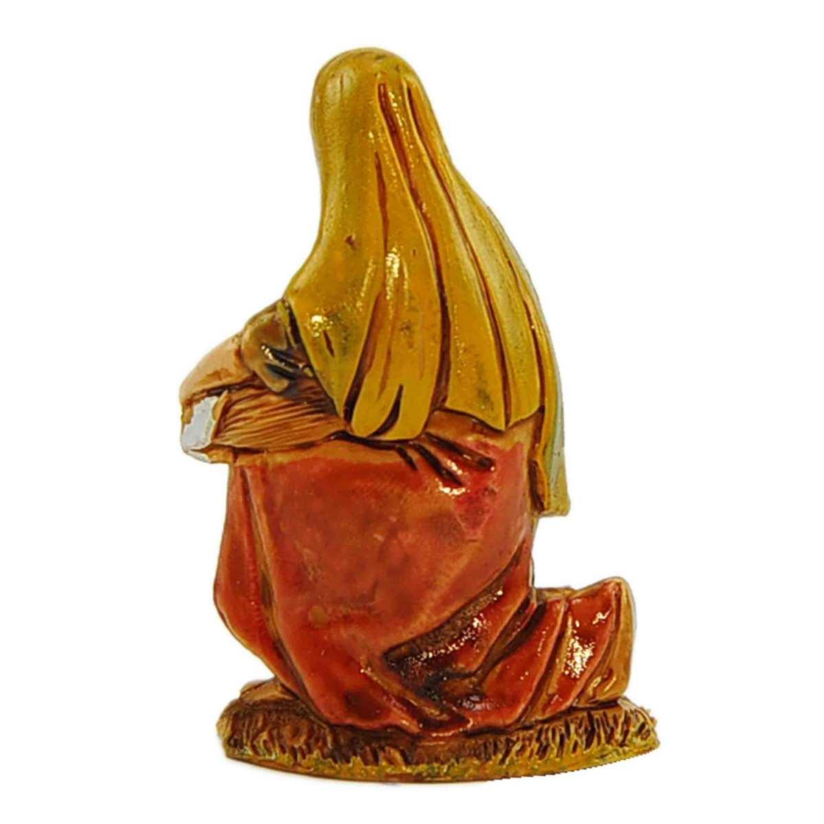 Statua presepe 6.5 cm lavandaia inginocchiata panni