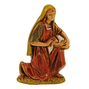 Statua presepe 6.5 cm lavandaia inginocchiata panni