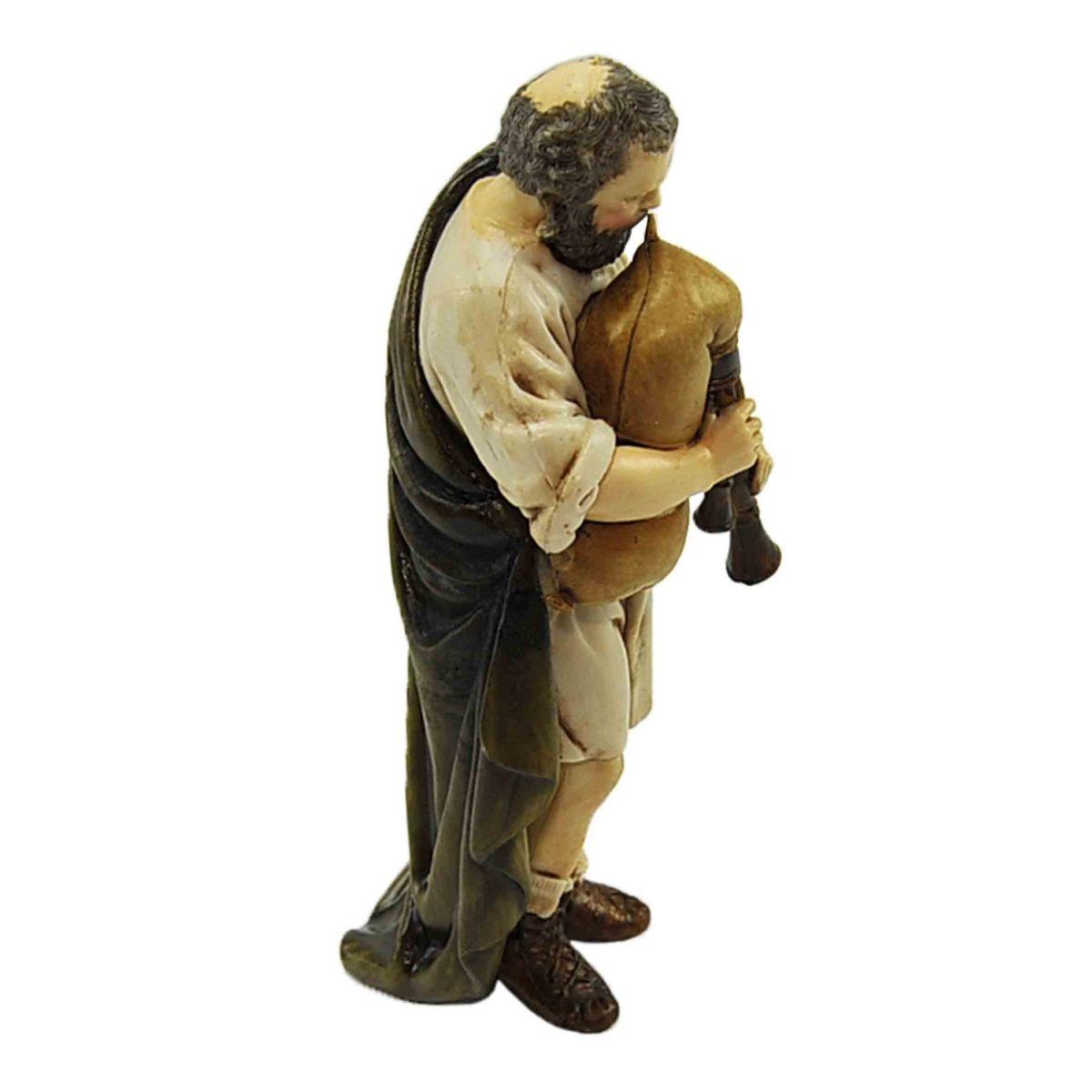 Statua presepe 13 cm zampognaro zampogna