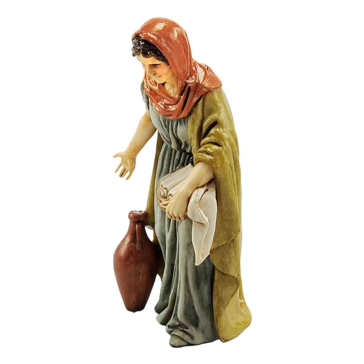 Statua presepe 13 cm donna anfora cesta