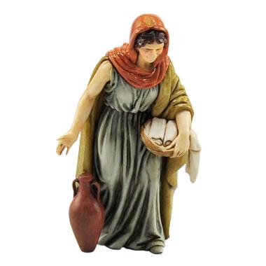 Statua presepe 13 cm donna anfora cesta