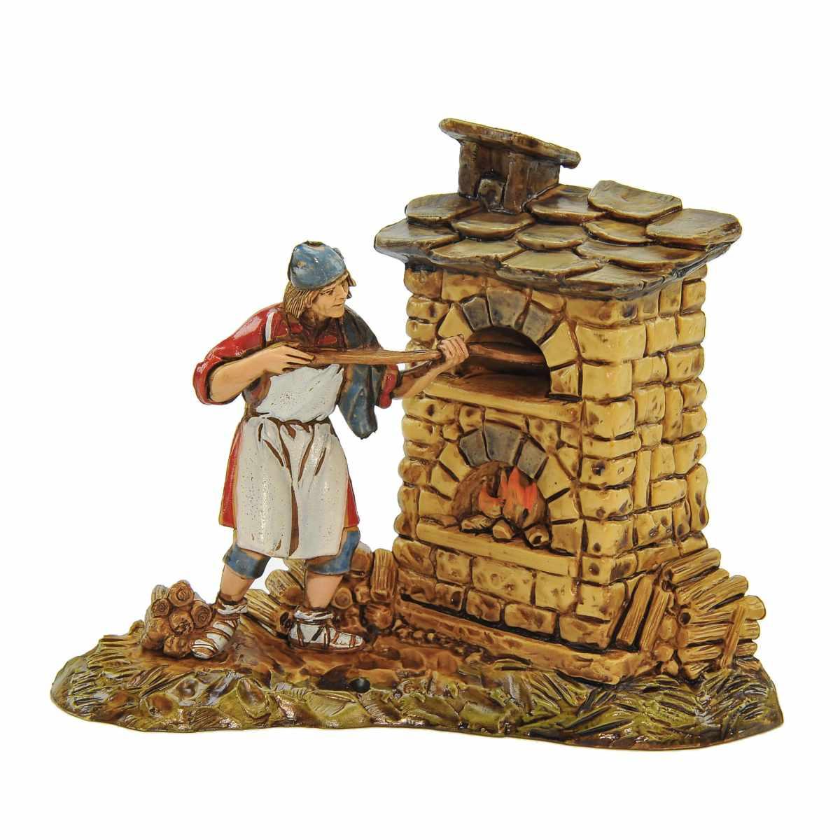 Statua presepe 10 cm fornaio forno pala