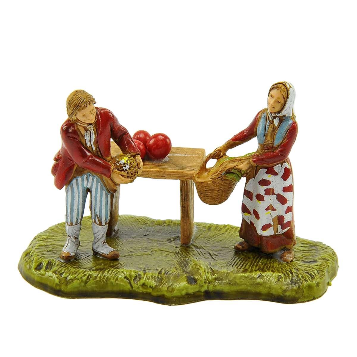 Statua presepe 6 cm fruttivendolo tavolo
