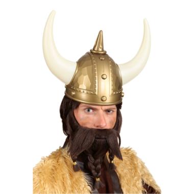 Barba vikingo castana treccia baffi