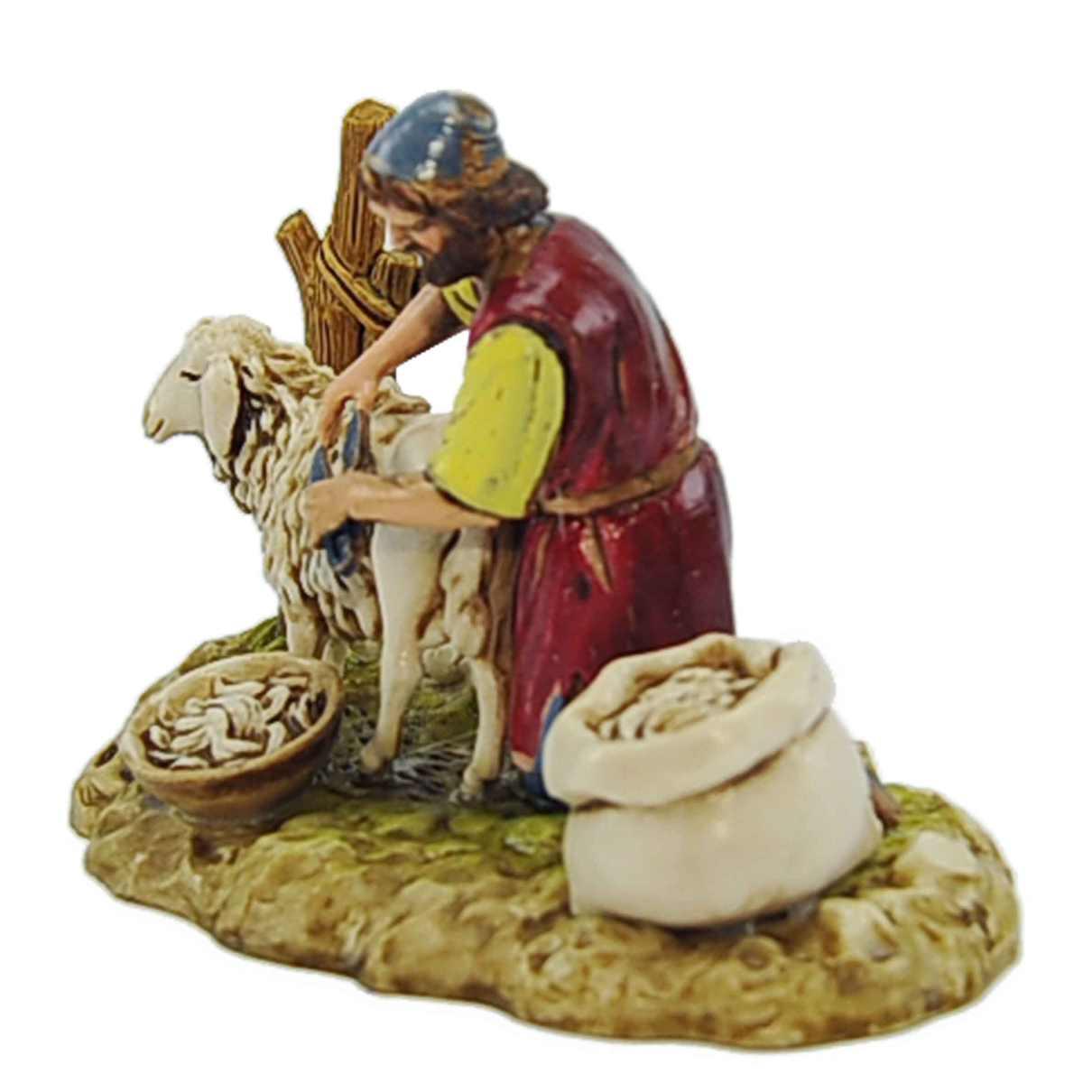 Statua presepe 10 cm tosatore pecora