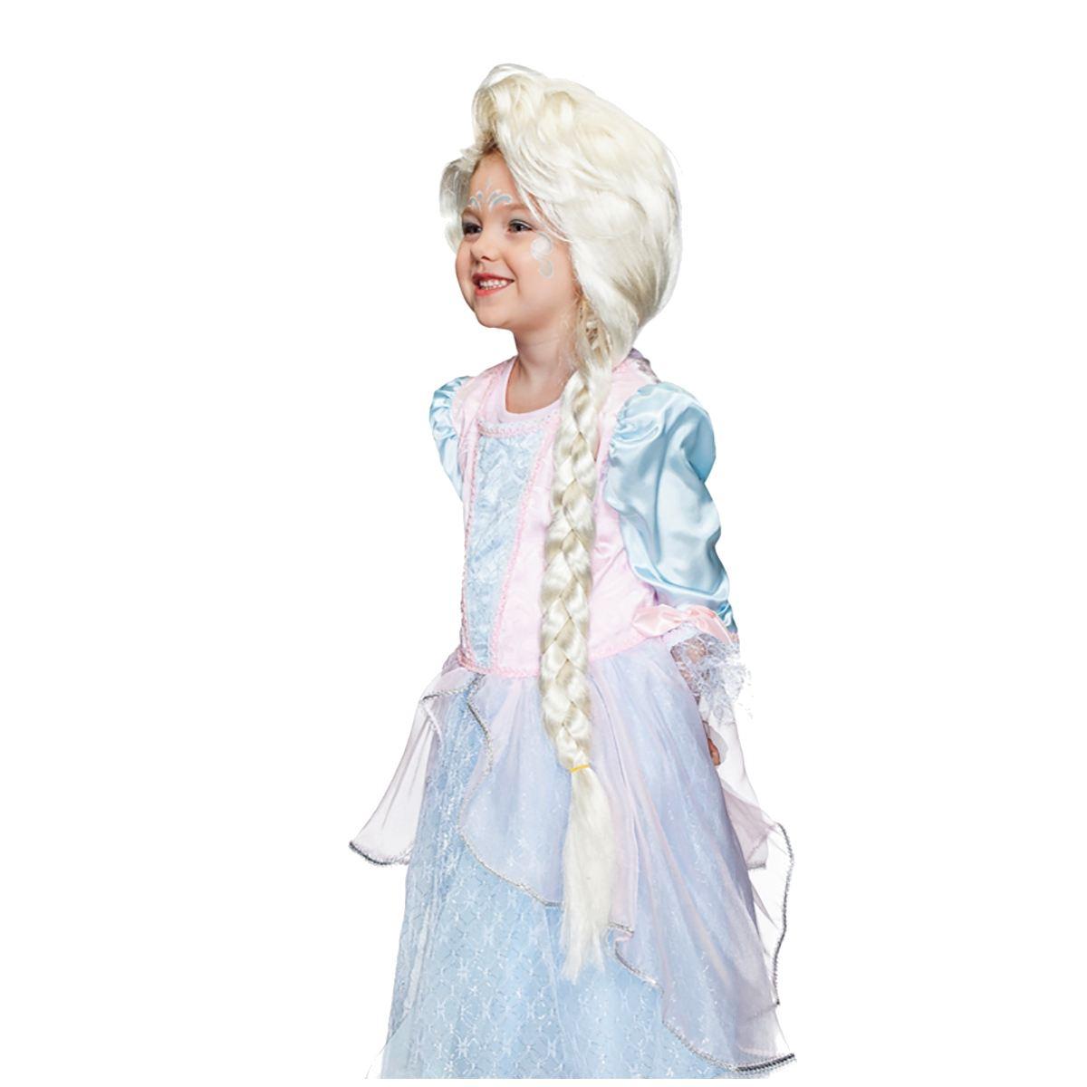 Parrucca bionda principessa dei ghiacci treccia