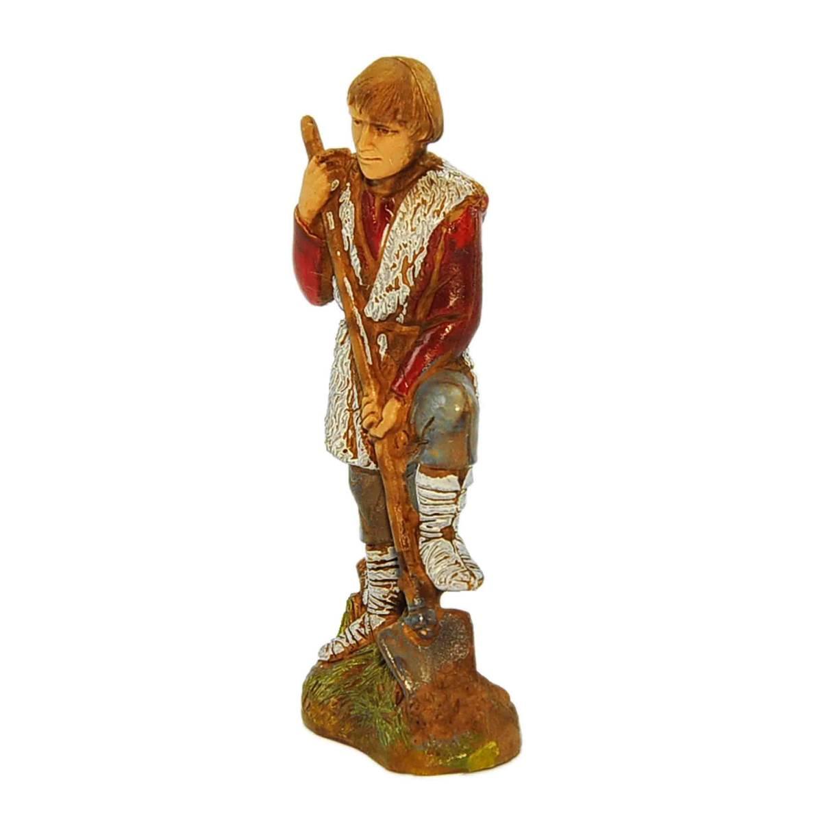 Statua presepe 10 cm contadino vanga