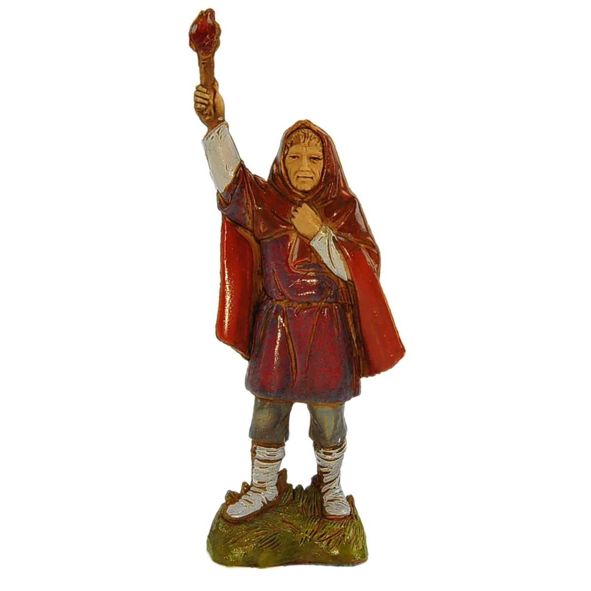 Statua presepe 10 cm uomo torcia