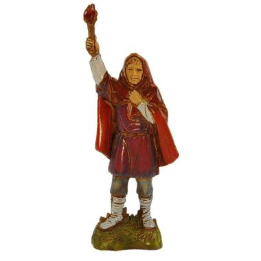 Statua presepe 10 cm uomo torcia