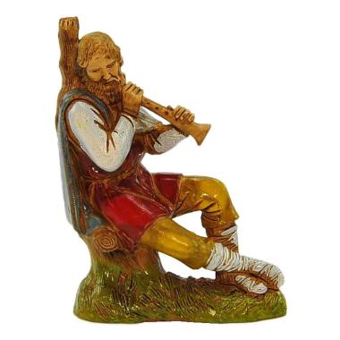 Statua presepe 10 cm pifferaio seduto