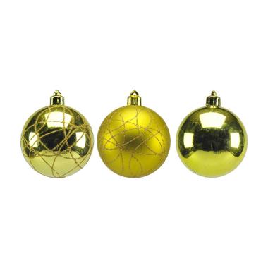 Pallina natalizia verde decon metal Set 3 pz