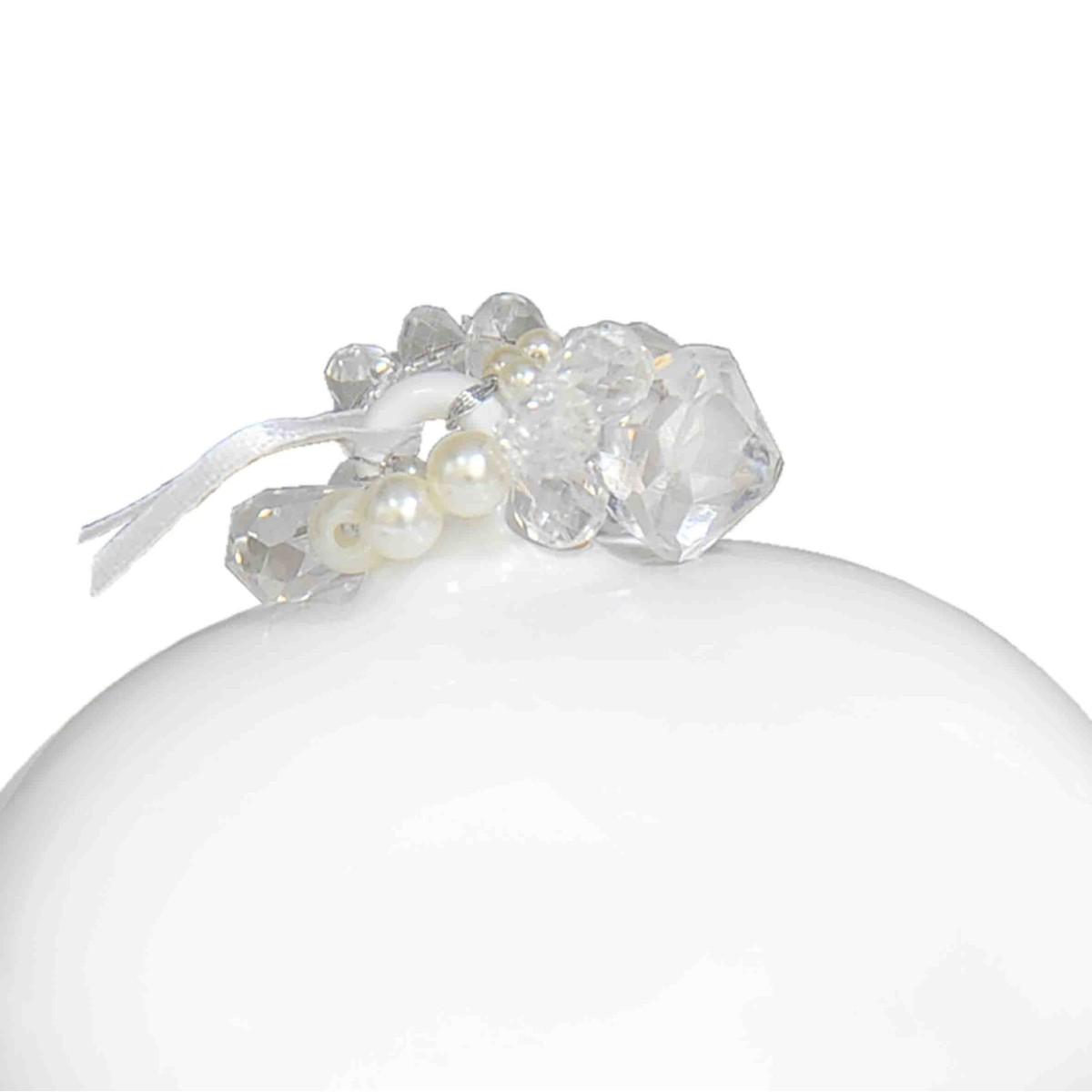 Pallina natalizia vetro goccia diamantini Ø 12 cm