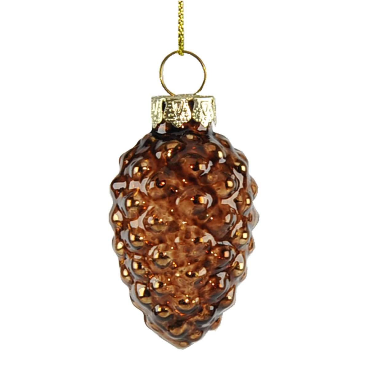 Pallina natalizia vetro bronzo Set 10 pz