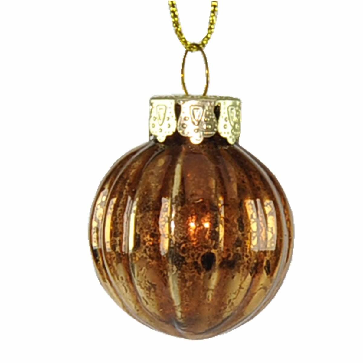 Pallina natalizia vetro bronzo Set 10 pz