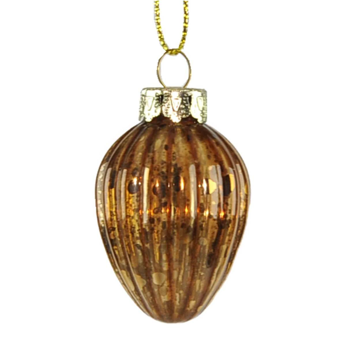 Pallina natalizia vetro bronzo Set 10 pz