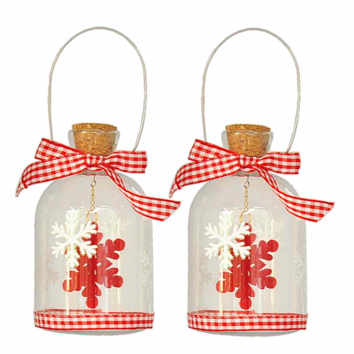 Decorazione natalizia bottiglia vetro decori Set 10 pz
