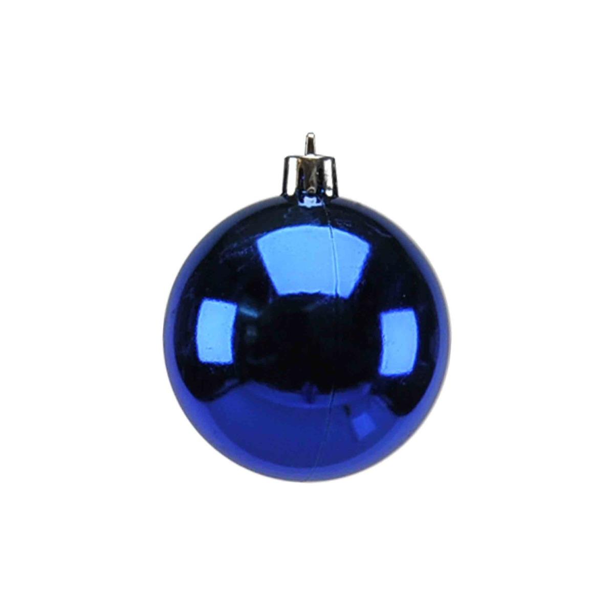 Pallina natalizia blu satinate lucide Set 12 pz