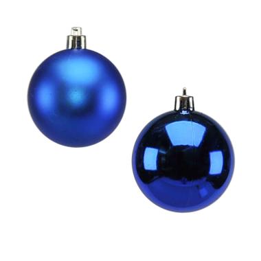Pallina natalizia blu satinate lucide Set 12 pz